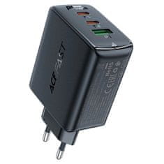 AceFast GaN 2xUSB-C/USB-A PPS/PD/QC4+ 65W-os gyorstöltő fekete A41 Acefast