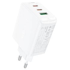 AceFast GaN 2x USB-C/USB-A PPS/PD/QC4+ 65W-os gyorstöltő fehér A41 Acefast