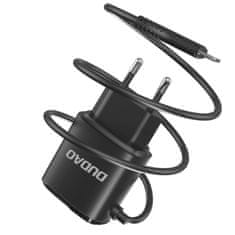 DUDAO 2x USB hálózati töltő integrált Lightning kábellel 12W fekete A2ProL fekete Dudao