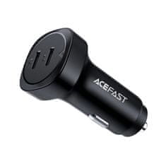 AceFast Autótöltő 72W 2x USB-C PPSPD Quick Charge 3.0 AFC FCP fekete B2 fekete Acefast