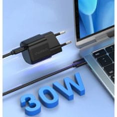 Choetech GaN USB-C PD 30W-os hálózati töltő fekete PD5007 Choetech
