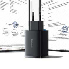 BASEUS Kompakt hálózati töltő 3x USB 17W fekete CCXJ020101 Baseus