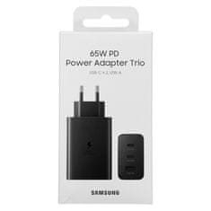 SAMSUNG Samsung hálózati töltő 2x USB-C/USB PPSPD PD 65W QC 3.0 AFC FCP fekete EP-T6530NBEGEU