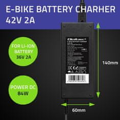 Qoltec E-bike akkumulátor töltő 36V | 42V | 2A | 5.5*2.1