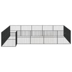 Vidaxl 20 paneles fekete porszórt acél kutyajáróka 3209560