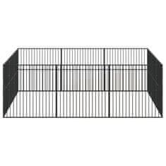 Vidaxl 12 paneles fekete porszórt acél kutyajáróka 3209554