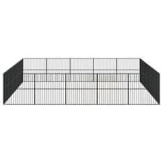 Vidaxl 20 paneles fekete porszórt acél kutyajáróka 3209556