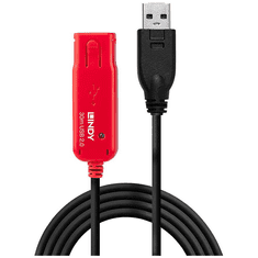 Lindy 42923 USB kábel 30 M USB 2.0 USB A Fekete, Vörös