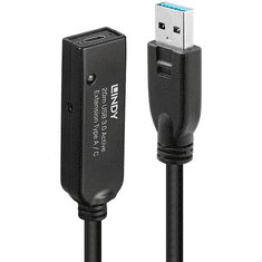 Lindy 43375 USB kábel 20 M USB 3.2 Gen 1 (3.1 Gen 1) USB A Fekete