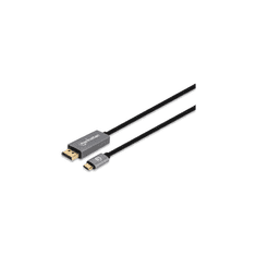 Manhattan 354851 video átalakító kábel 3 M USB C-típus DisplayPort Fekete, Ezüst (354851)