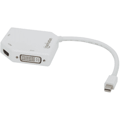 Manhattan 207362 video átalakító kábel 0,25 M Mini DisplayPort DVI-I + VGA (D-Sub) + HDMI Fehér (207362)