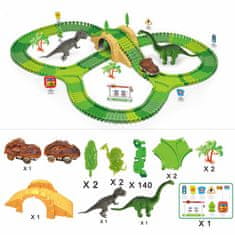 CAB Toys Dinoszaurusz pálya - Dino pálya 153 elem - autópálya gyerekeknek 