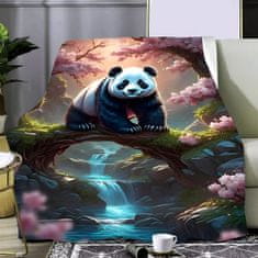 EXCELLENT Mikro plüss meleg takaró 150x200 cm - Panda a vízesésnél