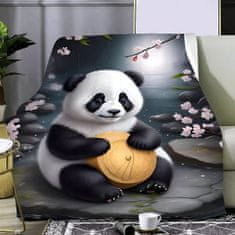 EXCELLENT Mikro plüss meleg takaró 150x200 cm - Panda és bambusz konténer