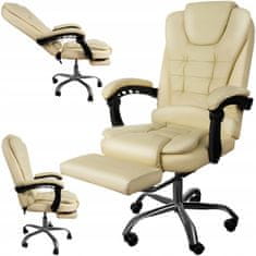 Malatec Állítható forgatható irodai szék lábtartóval, gumi kerekekkel