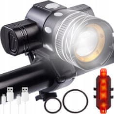 Malatec USB LED akkumulátor készlet. kerékpár T6 lámpák CREE LED XM-L + hátsó lámpa