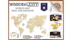 Wooden city Fából készült világtérkép M-es méretű (57x38cm)