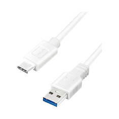 LogiLink USB-C Kabel 3.2 Gen1, C/M zu USB-A/M, weiß 3 m (CU0177)