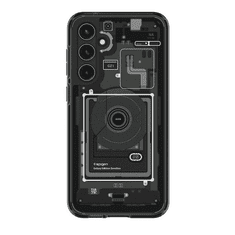 Spigen Samsung Galaxy S23 FE SM-S711, Műanyag hátlap védőtok + szilikon keret, Telefon belső minta, Ultra Hybrid Zero One, átlátszó/füst (RS151130)