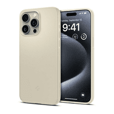 Spigen Apple iPhone 15 Pro, Műanyag hátlap védőtok, Thin Fit, beige (RS148690)