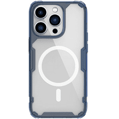 Nillkin Apple iPhone 14 Pro, Szilikon tok, műanyag hátlap, ultravékony, Magsafe töltővel kompatibilis, Nature Pro Magnetic, kék (RS126402)