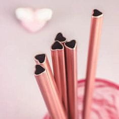 HOME & MARKER® Szív alakú szívószál, rozsdamentes acélból, gyöngyház színben, ideális Valentin napi ajándék ötletek kiegészítőjeként (1db) | HEARTSTRAW