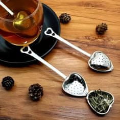 HOME & MARKER® Szív alakú teaszűrő, egyszerű tea készítés fém tea filterrel, Valentin napi teázás, otthoni filteres tea percek alatt (1 db) | INFUSPOON