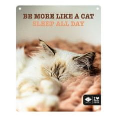 EBI D&D I LOVE HAPPY CATS fém tábla: ,,Be more like a cat sleep all day\" 20x25cm