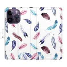 iSaprio Colorful Feathers flip tok Apple iPhone 14 Pro