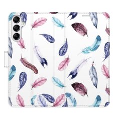 iSaprio Colorful Feathers flip tok Samsung Galaxy A14 / A14 5G