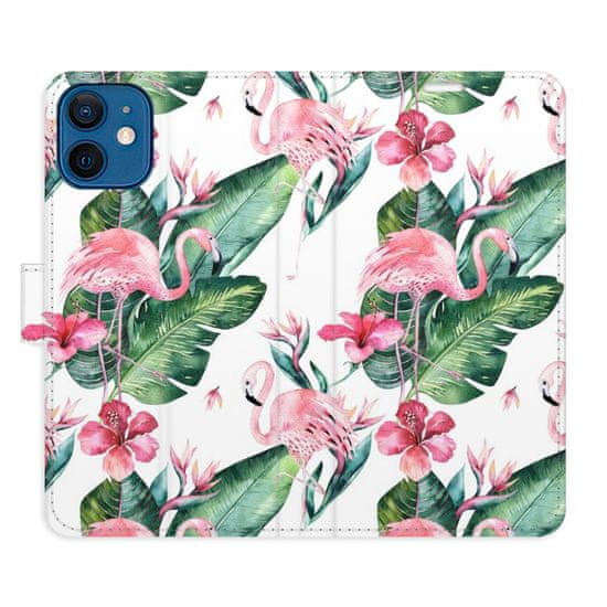 iSaprio Flamingos Pattern flip tok Apple iPhone 12 Mini