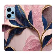 iSaprio Pink Leaves flip tok Xiaomi Redmi Note 12 Pro+ 5G