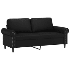 Vidaxl 2 személyes fekete műbőr kanapé 140 cm (359504)
