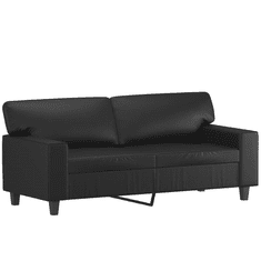 Vidaxl 2 személyes fekete műbőr kanapé 140 cm (359417)