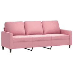 3 személyes rózsaszín bársony kanapé 180 cm