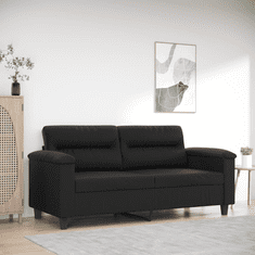Vidaxl 2 személyes fekete műbőr kanapé 140 cm (359583)