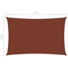 Vidaxl terrakotta téglalap alakú oxford-szövet napvitorla 5 x 7 m (135385)