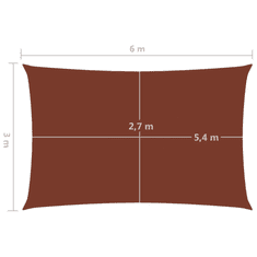 Vidaxl terrakotta téglalap alakú oxford-szövet napvitorla 3 x 6 m (135378)