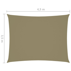 Vidaxl bézs téglalap alakú oxford-szövet napvitorla 3,5 x 4,5 m (135159)