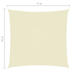 Vidaxl krémszínű négyzet alakú oxford-szövet napvitorla 5 x 5 m (135196)