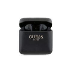Guess Guess nyomtatott logós TWS Bluetooth fejhallgató + dokkolóállomás fekete