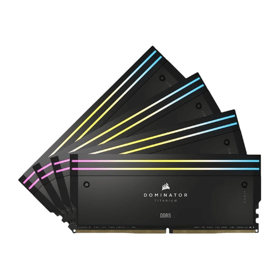 Corsair RAM Dominator Titanium RGB - 96 GB (2 x 48 GB Kit) - DDR5 6600 DIMM CL32 (CMP96GX5M2B6600C32)
