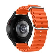 TKG Samsung Galaxy Watch 3 (45 mm) okosóra szíj - F- Design FS01 - narancssárga szilikon szíj (szíj szélesség: 22 mm)