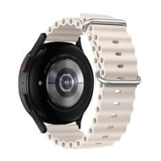 TKG Samsung Galaxy Watch 3 (45 mm) okosóra szíj - F- Design FS01 - csontfehér szilikon szíj (szíj szélesség: 22 mm)