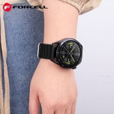 TKG Samsung Galaxy Watch 3 (45 mm) okosóra szíj - F- Design FS01 - fekete szilikon szíj (szíj szélesség: 22 mm)
