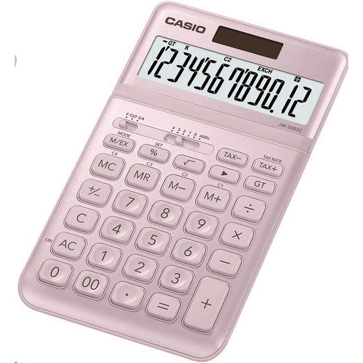 CASIO JW-200SC-PK asztali számológép, rózsaszín (JW-200SC-PK)