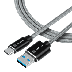 Tactical USB-A / USB-C Kevlár kábel szürke 2M (129873)