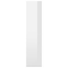 Vidaxl magasfényű fehér forgácslap könyv-/tálalószekrény 66x30x130 cm 800159