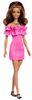 Barbie Modell baba - rózsaszín ruha fodrokkal FBR37