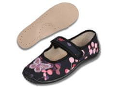 sarcia.eu Fekete lány tornacipő/papucs, gyerekpapucs tépőzáras Julia pillangóval ZETPOL 31 EU